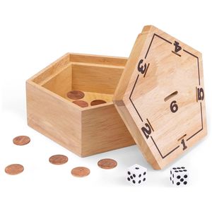 Juego de dados de gota de moneda de mesa para niños y adultos hecho a mano Premium gran regalo juego de Penny con 2 dados y reglas de juego - Product Image 1