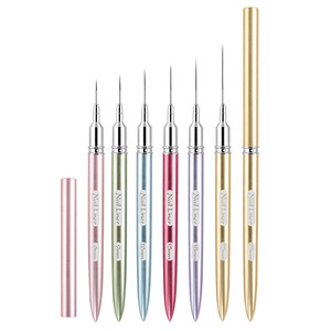 Ensemble de pinceaux ultra fins pour nail art, 6 mm-25 mm, rose, violet, bleu, pour détails, marque privée - Product Image 5