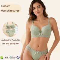 Ensemble soutien-gorge et culotte en dentelle – Fabricant de soutien-gorge classique en dentelle avec coutures, ensemble push-up personnalisé, marque privée OEM ODM