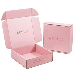 Wholesale Corrugated Cardboard Clothes Mailing <b>Box</b> Custom logo pink Kraft Paper Shipping Mailer <b>Box</b> - Product Image 1