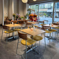 Tables et chaises carrées en PU style océan pour usage commercial dans les restaurants, les tavernes, les snack-bars, les salons de thé et les magasins de desserts.