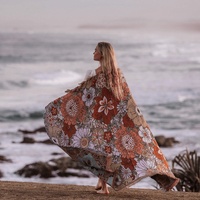 Couverture de plage tissée en coton et polyester à sublimation personnalisée en gros Jacquard tapisserie rétro