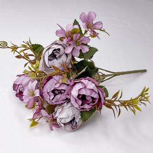 5 Zweige 30CM Lange Pfingstrosen-Seidenblumen Bouquet Künstliche Blumen für Hochzeit Abschluss Muttertag Weihnachten Neujahr - Product Image 5