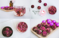 Paquets de boîtes cadeaux Boules de thé en fleurs séchées naturelles en forme de boule faites à la main Thé noir/Pu'er Thé aux fleurs mélangées