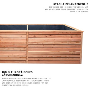 Lit d'herbe naturelle en bois de mélèze <span class=keywords><strong>XL</strong></span> pour l'extérieur, <span class=keywords><strong>jardinière</strong></span> de légumes, lit surélevé - Product Image 6