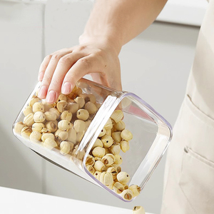 Recipiente Redondo Hermético de Plástico de Grado Alimenticio Libre de BPA <span class=keywords><strong>Vacare</strong></span>, Sellado al Vacío, Apertura con un Botón, Organización de Despensa de Cocina - Product Image 2
