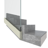 Système de balustrade moderne en aluminium à profil en U, entièrement en verre, pour balcon, terrasse et escalier sans cadre avec verre trempé
