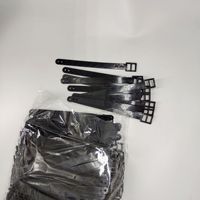 Sangle d'étiquette de bagage en PVC noir, vente en gros d'usine, pas cher, couleur et LOGO personnalisés, deux boucles, sangle d'étiquette de bagage en PVC