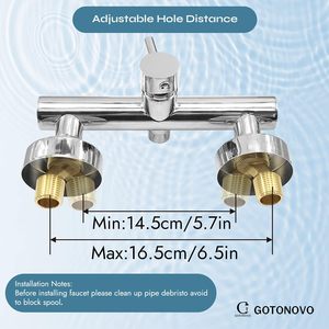 Напольный смеситель из нержавеющей стали с 2 отверстиями - Product Image 5
