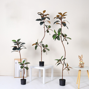 Plante en caoutchouc, plante artificielle en plastique en pot, plante décorative pour la maison, le bureau, la décoration du jardin, décoration intérieure, plantes artificielles - Product Image 1