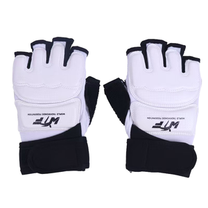 Guantes de Boxeo de Cuero Blanco, Medios Dedos, Transpirables, con Cierre, al por Mayor, Marca Yunjida, Talla S, para Entrenamiento y Competencia de Artes Marciales - Product Image 1