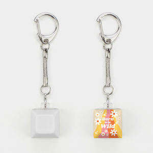 Llavero LED de sublimación en blanco de moda con botón pulsador, antiestrés, 3 estilos (normal e iluminado) con batería para personalizar - Product Image 4