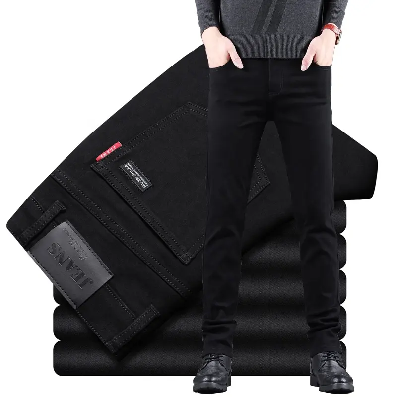 mens casual pants fashion custom jeans black black skinny denim 2022 relaxed for wholesale clothes