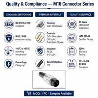 Contact-rated Brass DIN Circular Threaded Lock Terminal Connector Male & Female 3-12 Pin Option