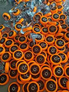 Orange <span class=keywords><strong>PVC</strong></span> Rollstuhl rad Medium Duty Lenkrad <span class=keywords><strong>5</strong></span> Zoll feste Rollen - Product Image 6