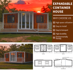 Maison conteneur préfabriquée étanche extensible 40 pieds 20 pieds avec salle de bain, villa préfabriquée, maison portable, construction immobilière - Product Image 4
