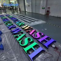 Enseigne LED 3D Front Lit pour Station-Service, Éclairage Architectural IP67 Étanche et Résistant au Vent, Lettres 3D Face Lit