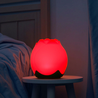Lampe de nuit LED en forme de rose changeante de couleur, commande tactile, rechargeable, en silicone, pour chambre d'enfant et crèche, lampe cadeau
