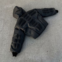 Blousons d'hiver slim personnalisés pour hommes, en cuir de haute qualité, avec fermeture éclair masquée en mousse de caoutchouc épaisse et rembourrage tendance, pour fabricants de vêtements