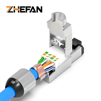 Zefan steker Modular konektor Rj45 Cat8 tanpa sikat