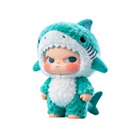 Peluche Requin Personnalisée Mignonne en Vinyle, Remplissage Mousse et Coton, 11-30cm, Décoration Chambre Bébé