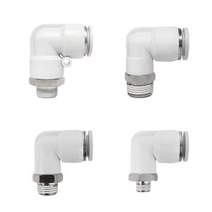 Conector Neumático de Plástico Tipo L, Rosca Macho BSP de 1/8, 1/4, 3/8, 1/2 a Conector de Empuje para Manguera de Aire de 4-16 mm - Product Image 2