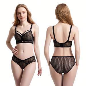 Ensemble de lingerie WanBao de haute qualité européenne pour femmes, soutien-gorge et culotte ultra-fins, rembourrés, sans armatures, sans couture, hipster, pour tous les jours - Product Image 1