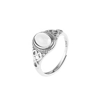 Bague Pietrope Unisexe Ajustable en Argent Sterling S925 Plaqué Or, Sertie de Pierres Rouge Agate et Turquoise, Style Vintage Ethnique, Modèle Simple GOLDIX