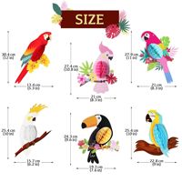 6 décorations d'oiseaux tropicaux en papier en forme de nid d'abeille pour les décorations de fête Luau, décorations de jungle hawaïenne