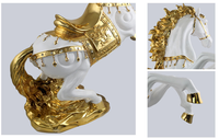 Sculpture de cheval d'intérieur de bureau du zodiaque chinois, décoration artisanale, sculpture d'animal personnalisée, statues de cheval en résine, 2023