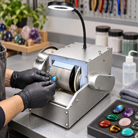 Machine de polissage et de meulage de pierres précieuses de 6 pouces 220V avec roue en laine pour la fabrication de bijoux cabochons