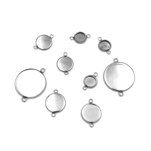 Base de disque ronde en acier inoxydable 6-25 mm à double boucle pour la fabrication de bijoux DIY, vente en gros - Product Image 5