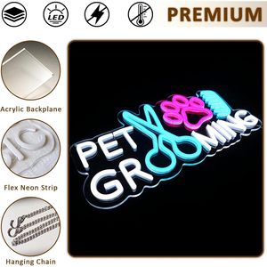 Letreros de neón LED regulables para peluquería canina, luz ambiental alimentada por USB, luz decorativa para escaparates, luz indicadora de calle, personalizada 5V - Product Image 1