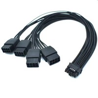 Konektor PCI-e 30Cm 4X8pin Ke 16Pin(12 + 4) PCI-e 5.0 12VHPWR Kabel Ekstensi 16P Kompatibel untuk Seri GPU RTX 4090
