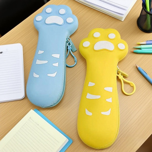 Cat Claw Silicone Pencil Case Large Capacity Pencil Stationery Box Primary School Students Zipper <b>Pen</b> Bag - Product Image 2