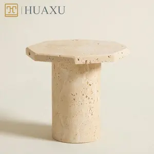 Huaxu, diseño moderno, mesa de centro de travertino para el hogar, apartamento, Villa, Hotel, sótano, hogar, Bar, muebles de comedor