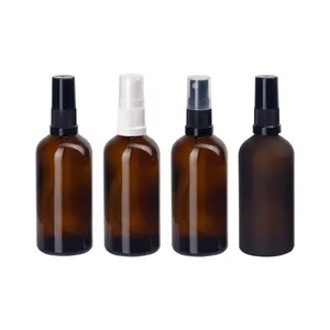 Botol Semprot Kaca Bening 100Ml, Botol Kosong Kosmetik Semprot Kabut Hitam Halus 100Ml