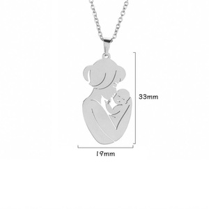Collana con Ciondolo MECYLIFE in Acciaio Inox, Mamma che Tiene il Bambino, Regalo per la Festa della Mamma, Gioielli per Donne, Ragazze, Bambini e Neonati - Product Image 4