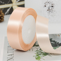 Kualitas tinggi kustom dicetak 25 yard 1 inci lebar pita Satin 25mm sutra untuk natal hadiah membungkus grosir