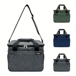 Wholesale Customized Logo Outdoor Lunch Bag High Quality Picnic Insulated Fashionable 600D Letter Zipper Closure Cooler Bag - Product Image 1