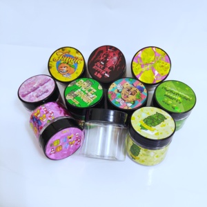 Food Grade Pet Plastic Mason Jar Plastic Storage Box for Candy/Salads/dry herb Flower/Tea with pp lid and custom label sticker