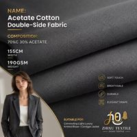 Tissu double tricoté 70% coton 30% acétate, tissu respirant pour chemisiers et robes pour femmes