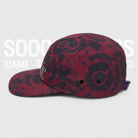 Topi Camping Soochic Sporty Snapback Bordir Custom Poliester Full Print 5 Panel Terstruktur dengan Gesper Plastik untuk Dewasa Outdoor