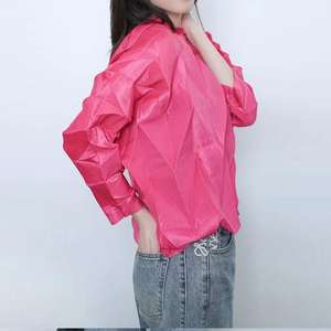 Gabardina de Moda Coreana para Mujer, Larga, Drapeada, Informal, Transpirable, Ecológica, de Poliéster - Product Image 3