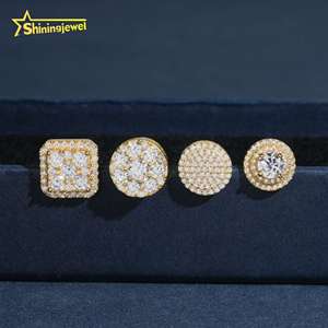 <span class=keywords><strong>Orecchini</strong></span> a Perno in Moissanite 10mm 11mm, Placcati in <span class=keywords><strong>Oro</strong></span> <span class=keywords><strong>Vero</strong></span>, Stile Hip Hop, Argento 925, Disponibili in Magazzino Locale Americano - Product Image 6