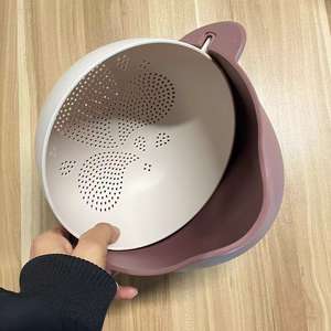 Panier de lavage pour l'égouttage <span class=keywords><strong>et</strong></span> le stockage des fruits <span class=keywords><strong>et</strong></span> légumes Panier d'égouttage double couche en plastique - Product Image 4