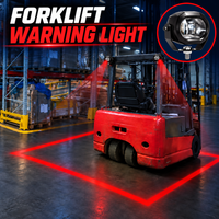 Feu de sécurité en forme d'arc pour chariot élévateur | Zone d'avertissement rouge/bleu visible à 360 ° | Classé IP pour les environnements industriels difficiles