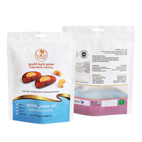 Sachet d'emballage plastique personnalisé imprimé avec fermeture éclair pour dattes, jujubes rouges et noix de cajou, idéal pour les snacks