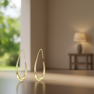 Pendientes de aro con forma de gota de agua chapados en oro para mujeres y hombres, joyería clásica de moda, pendientes de aleación, estilo unisex, pieza llamativa - Product Image 2