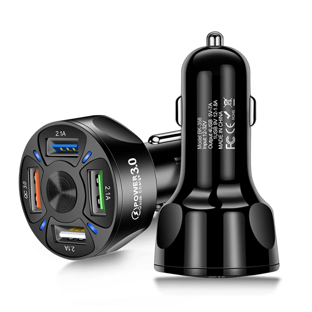 Universal 4-Port Fast Charging USB Car Charger Electric Vehicle Mounted Portable Mobile Phone Charger for Four Cars